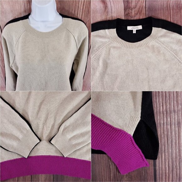 Dorothee Schumacher Womens 5 US XL Multicolor Colorblock Wool Cashmere Sweater - Picture 3 of 12